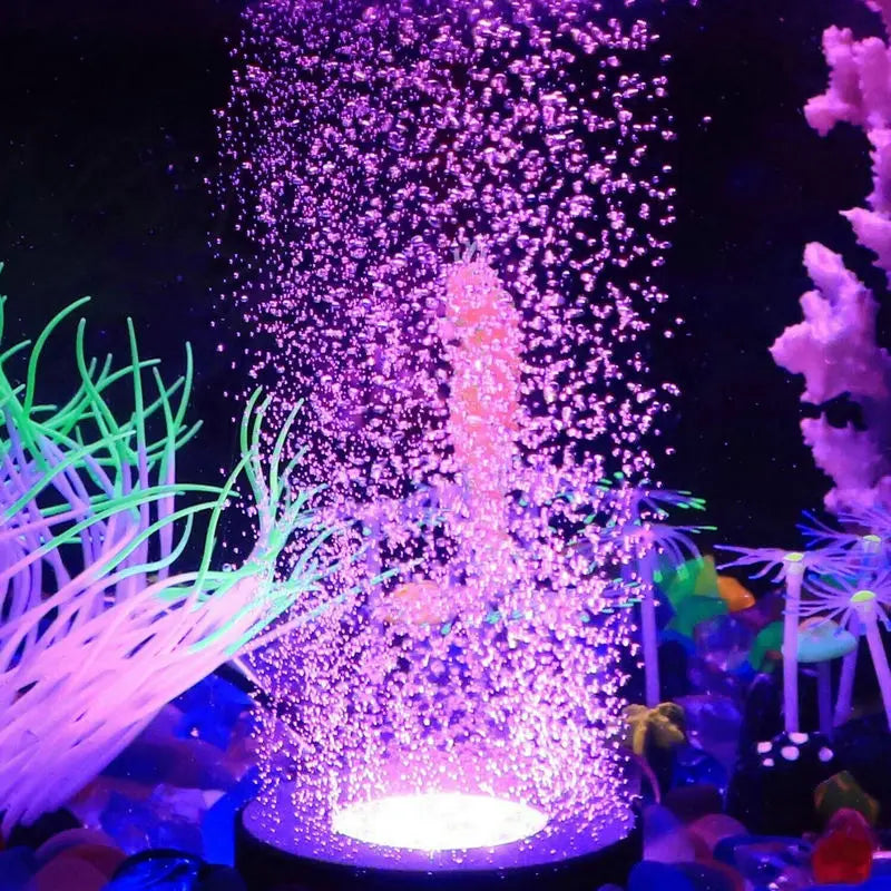 Remote control Waterproof Aquarium Submersible Fish/Turtle Tank Air Stone Bubble Led Light