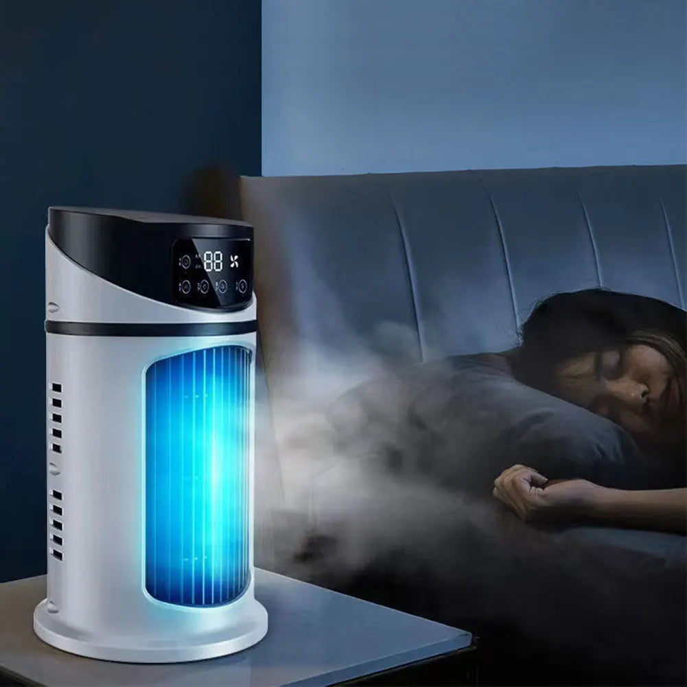 Portable Air Conditioner Fan 6-Hour Timer Air Cooling Fan 6-Speed Personal Air Cooler with Humidifier