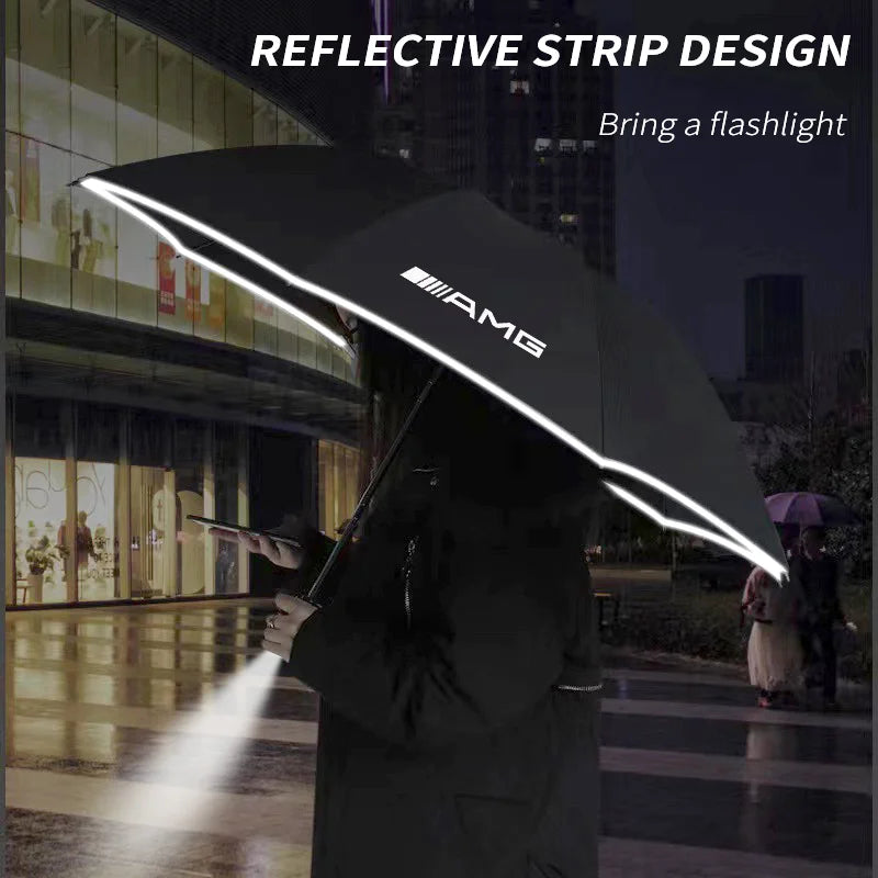 Led Light Automatic Folding Windproof Sunshade Umbrella