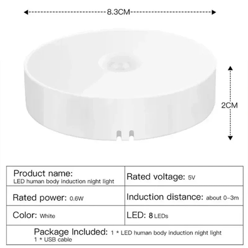 LED Night Light Motion Sensor Light (Rechargeable)