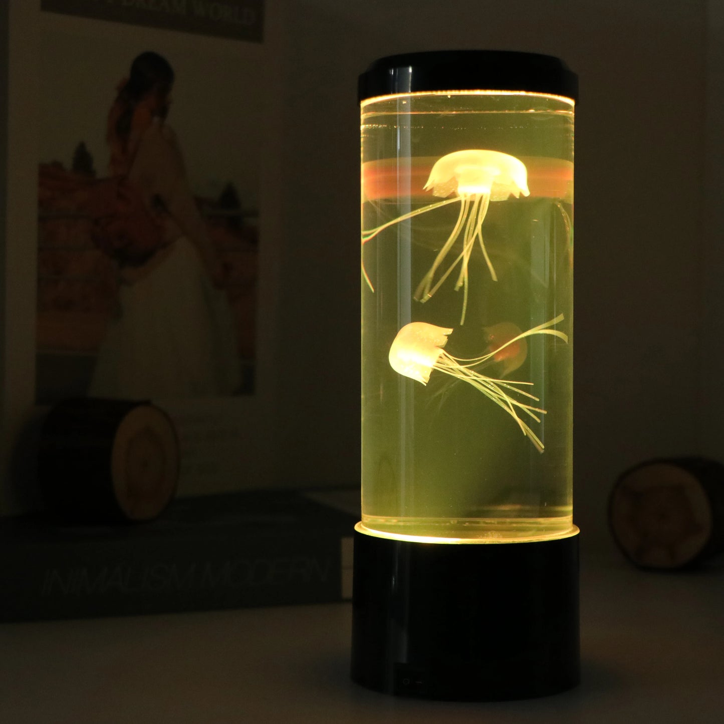 Jellyfish Lava Lamp Aquarium Ocean Night Lights 7Colors LED Jellyfish Mood Light
