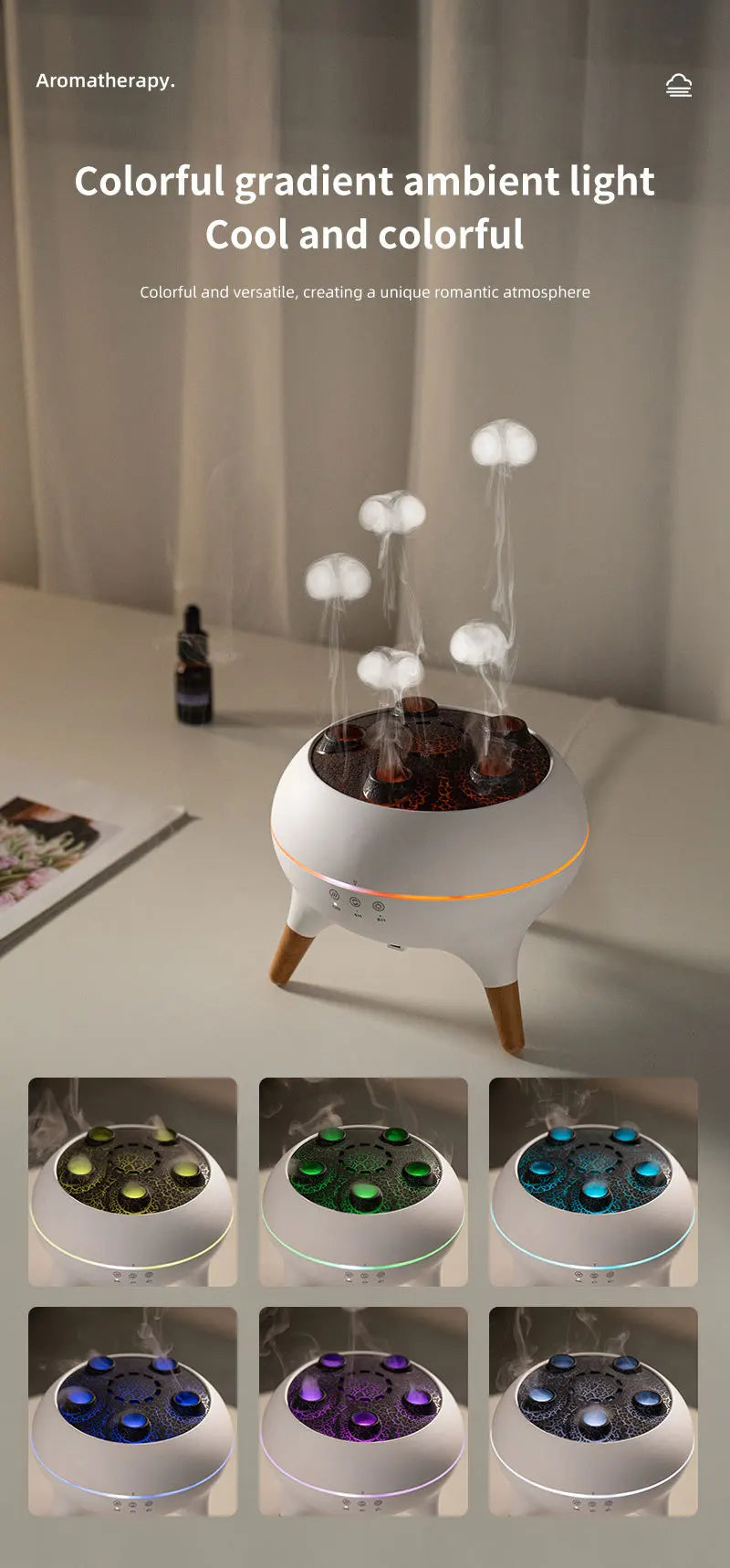 Flame Aromatherapy Humidifier, for Home, Bedroom,Large Room