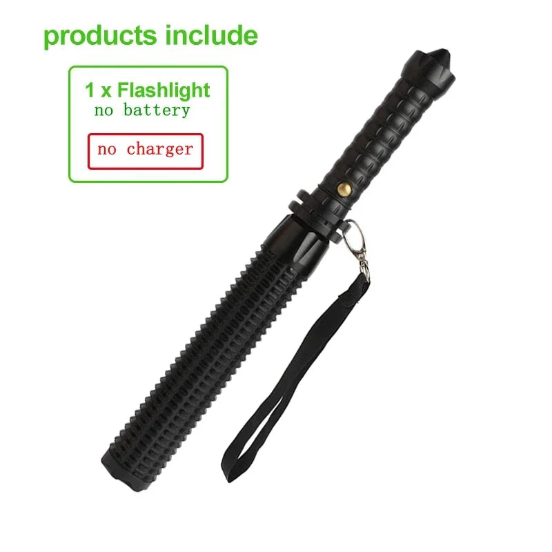 Baseball Bat LED Flashlight AluminumAlloy Focusable Zoomable Super Bright