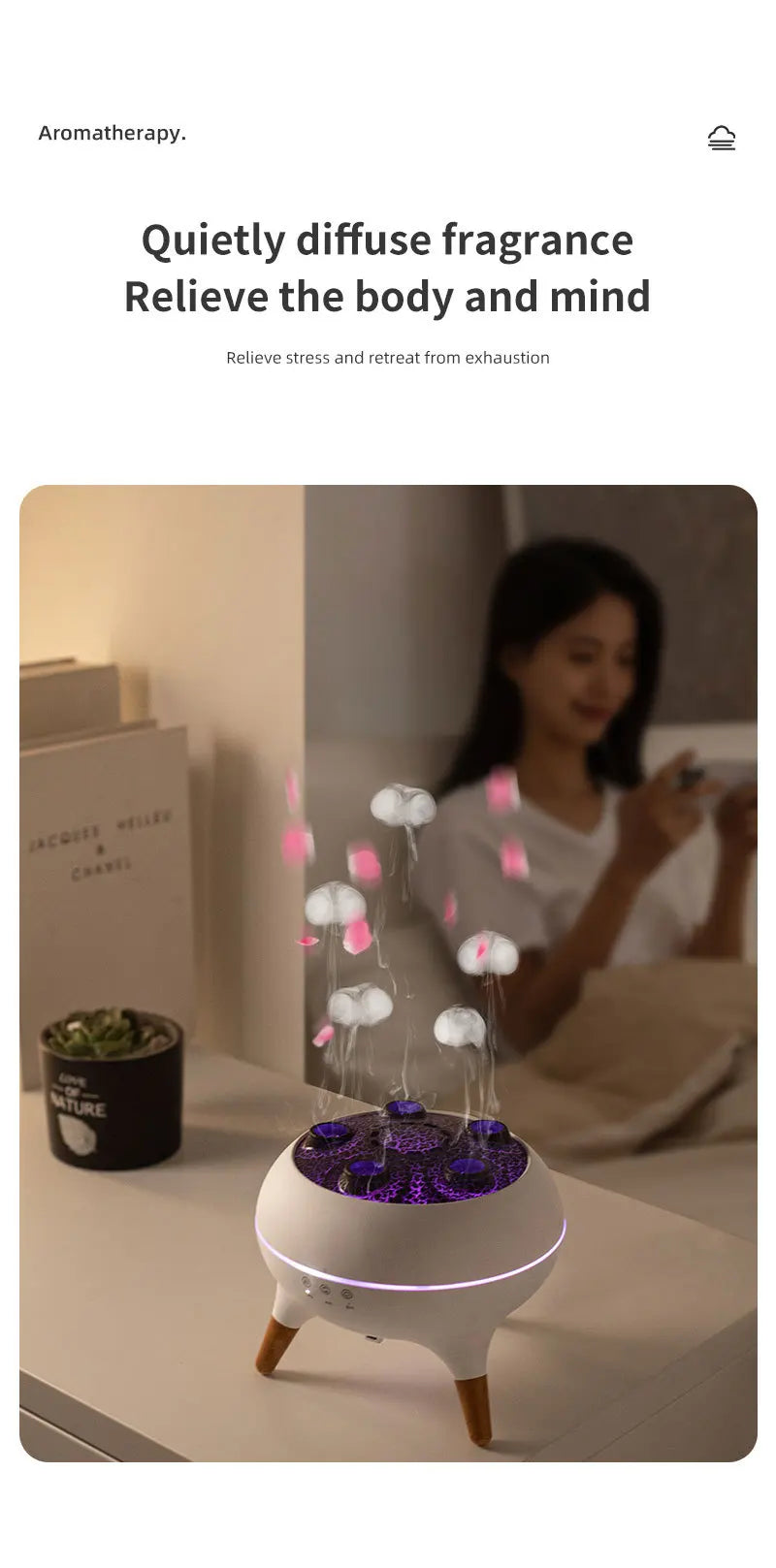 Flame Aromatherapy Humidifier, for Home, Bedroom,Large Room