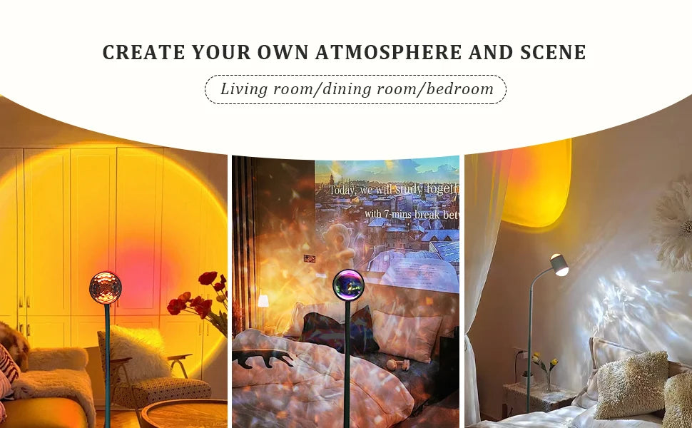 Sunset Light Projection Light Double-Sided LED Floor Light DIY Halo Sunset Light