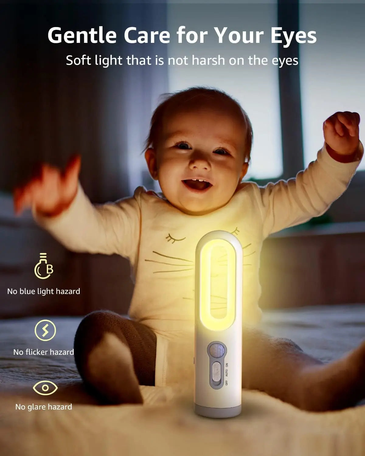 LED Motion Sensor Night Light 2 in 1 Portable Flashlight