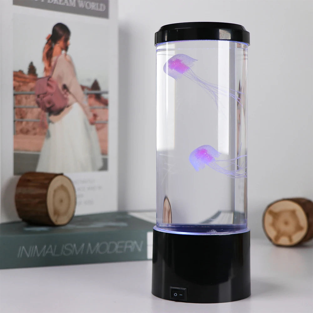 Jellyfish Lava Lamp Aquarium Ocean Night Lights 7Colors LED Jellyfish Mood Light