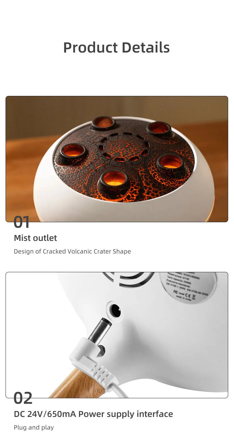 Flame Aromatherapy Humidifier, for Home, Bedroom,Large Room