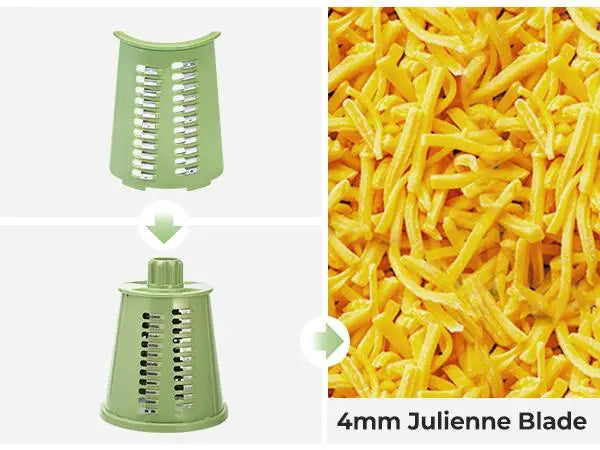 SUSTEAS Rotary Cheese Grater with Handle, 5 Well-Designed Blades, Strong Suction Cup Base, Kitchen Utensils