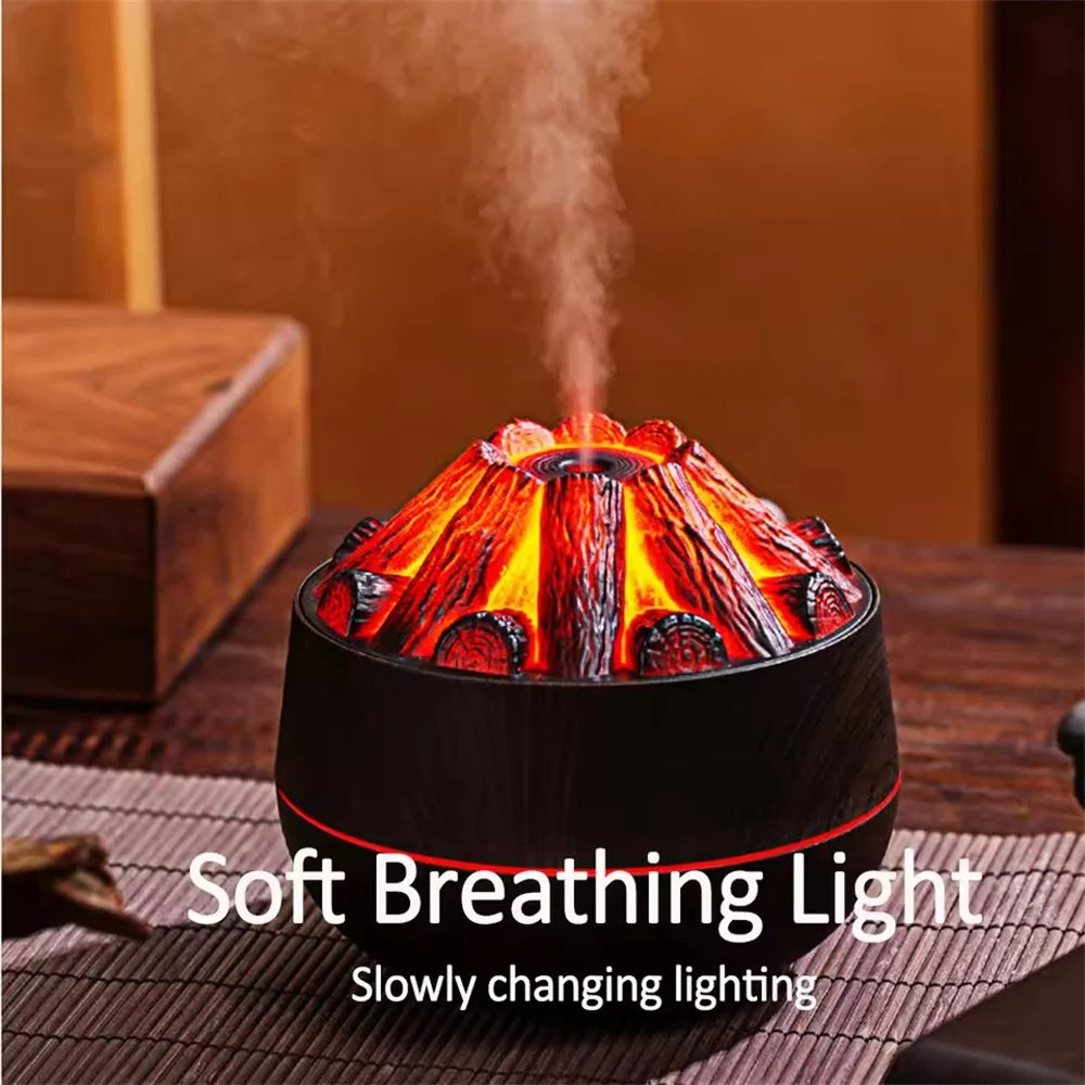 Charcoal Flame Humidifier for Bedroom Office Night Light