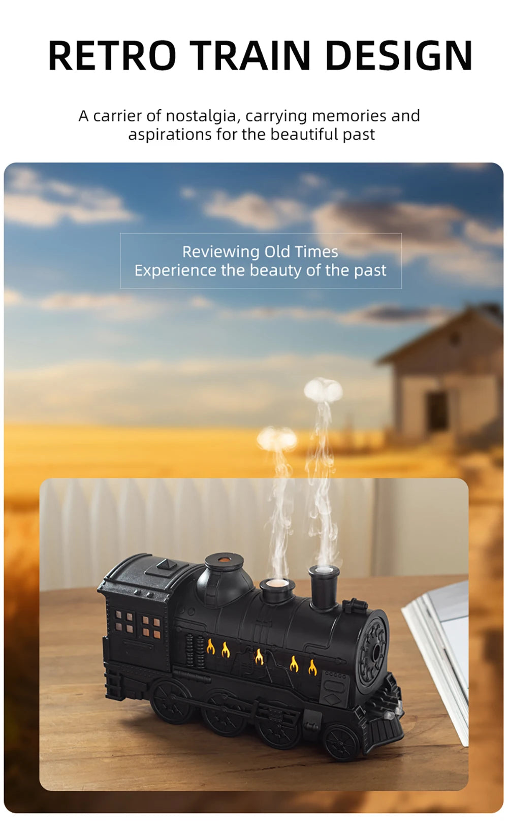 Train Air Humidifier Ultrasonic Aromatherapy Diffusers Mist Maker Fragrance Essential Oil Aroma Remote control