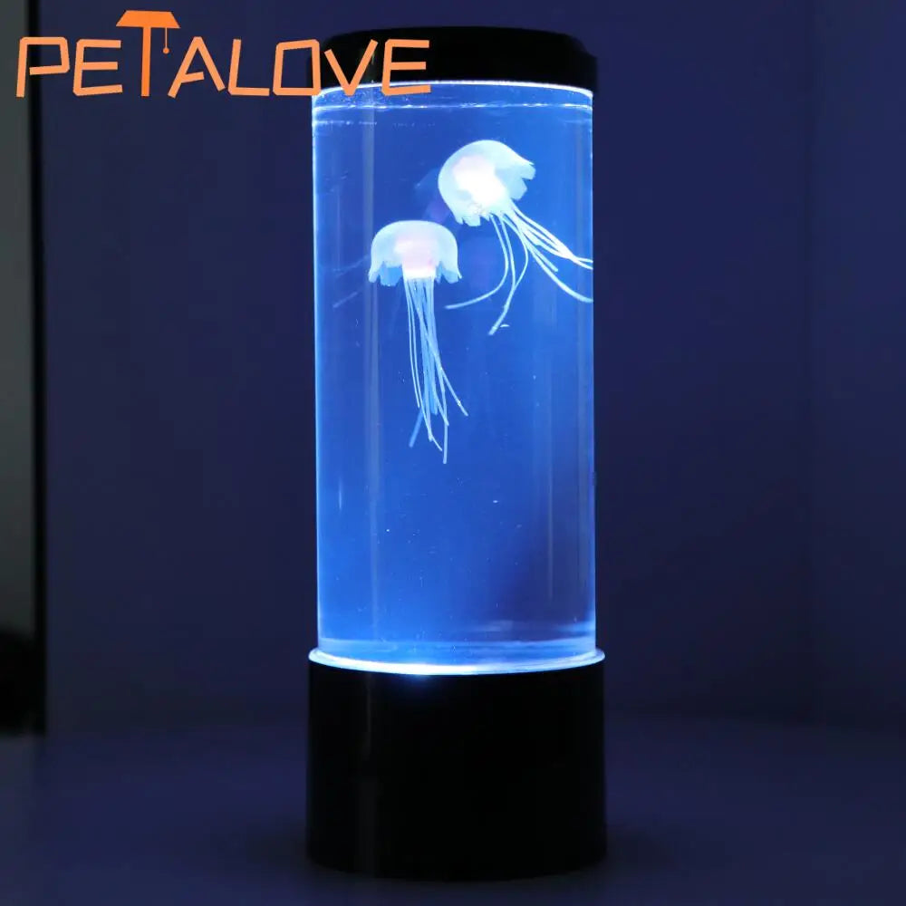 Jellyfish Lava Lamp Aquarium Ocean Night Lights 7Colors LED Jellyfish Mood Light
