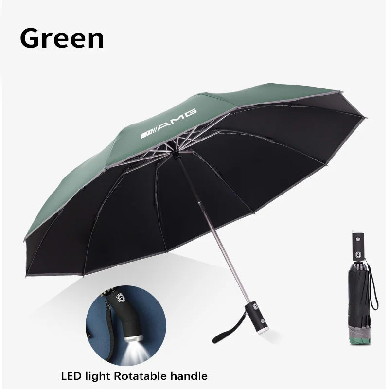 Led Light Automatic Folding Windproof Sunshade Umbrella