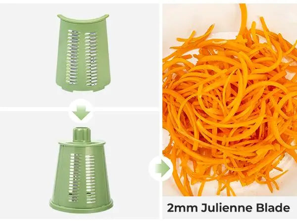 SUSTEAS Rotary Cheese Grater with Handle, 5 Well-Designed Blades, Strong Suction Cup Base, Kitchen Utensils