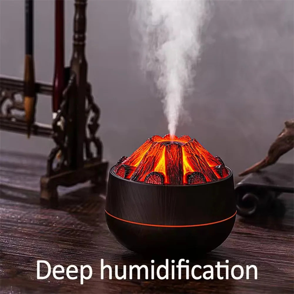 Charcoal Flame Humidifier for Bedroom Office Night Light