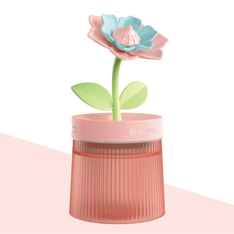 Humidifier Portable USB Ultrasonic Colorful Cup Aroma Cool Mist Maker Flower Air With Light