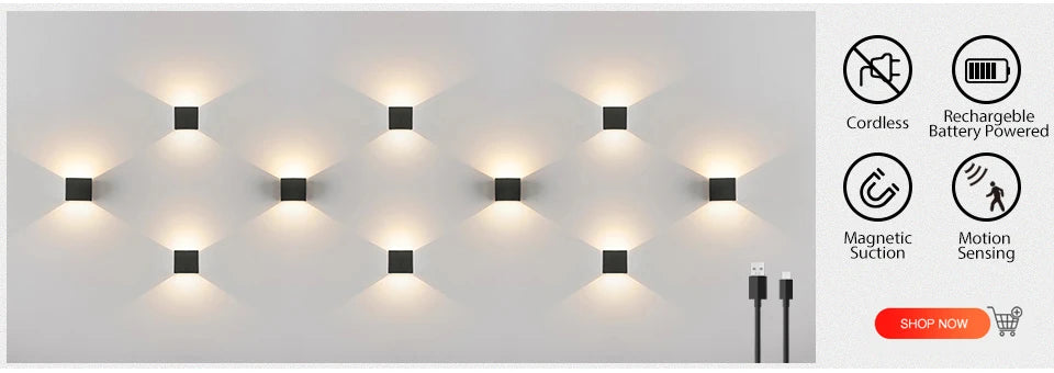Interior Wall lamp Mobile Phone Wireless Charging and USB Charging Wall lights Bedroom lamps
