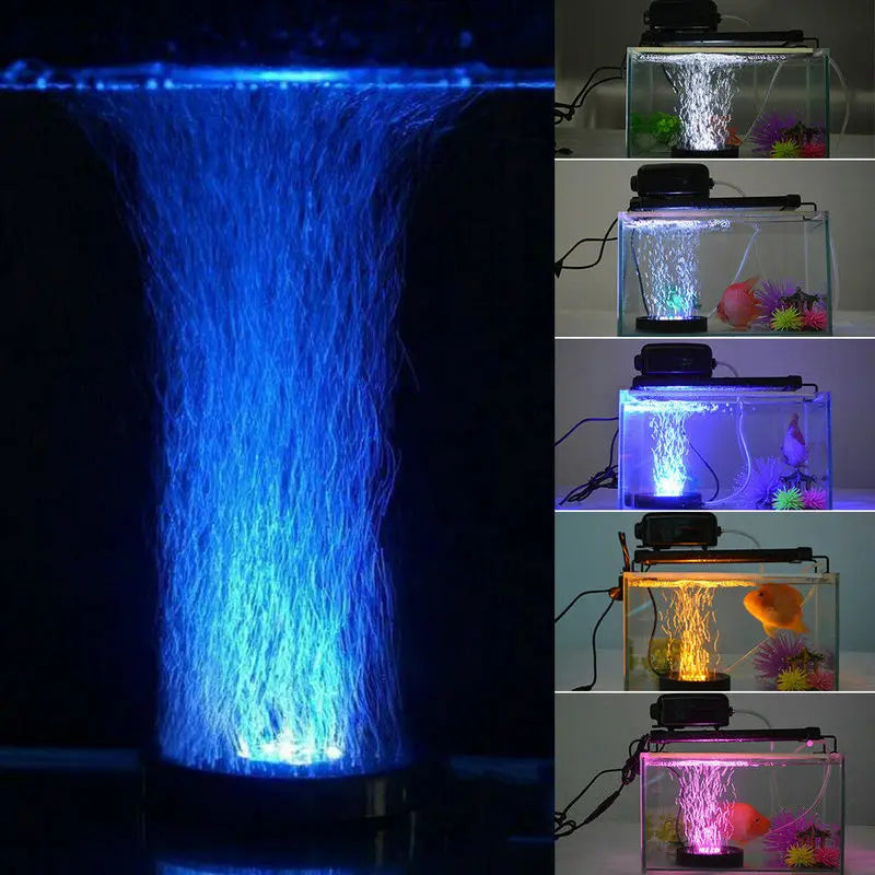 Remote control Waterproof Aquarium Submersible Fish/Turtle Tank Air Stone Bubble Led Light