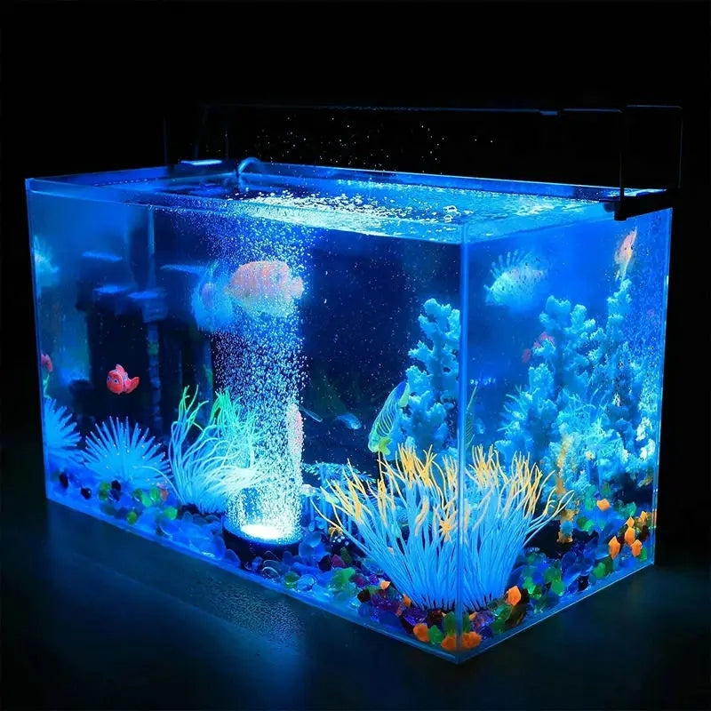 Remote control Waterproof Aquarium Submersible Fish/Turtle Tank Air Stone Bubble Led Light