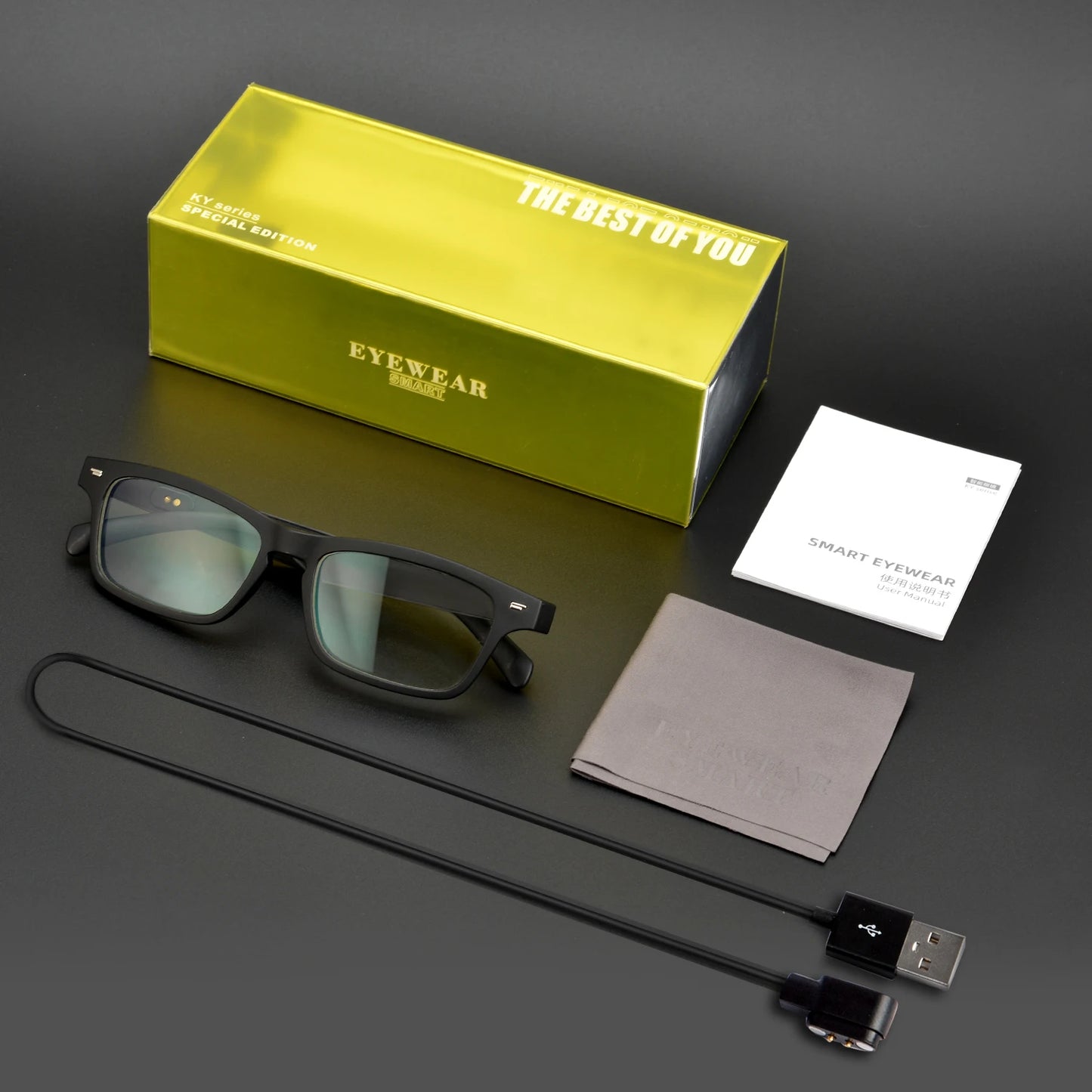 New Arrival Smart Audio Glasses with Headphone Anti-Blue Wireless Eyewear VR Hardware Product