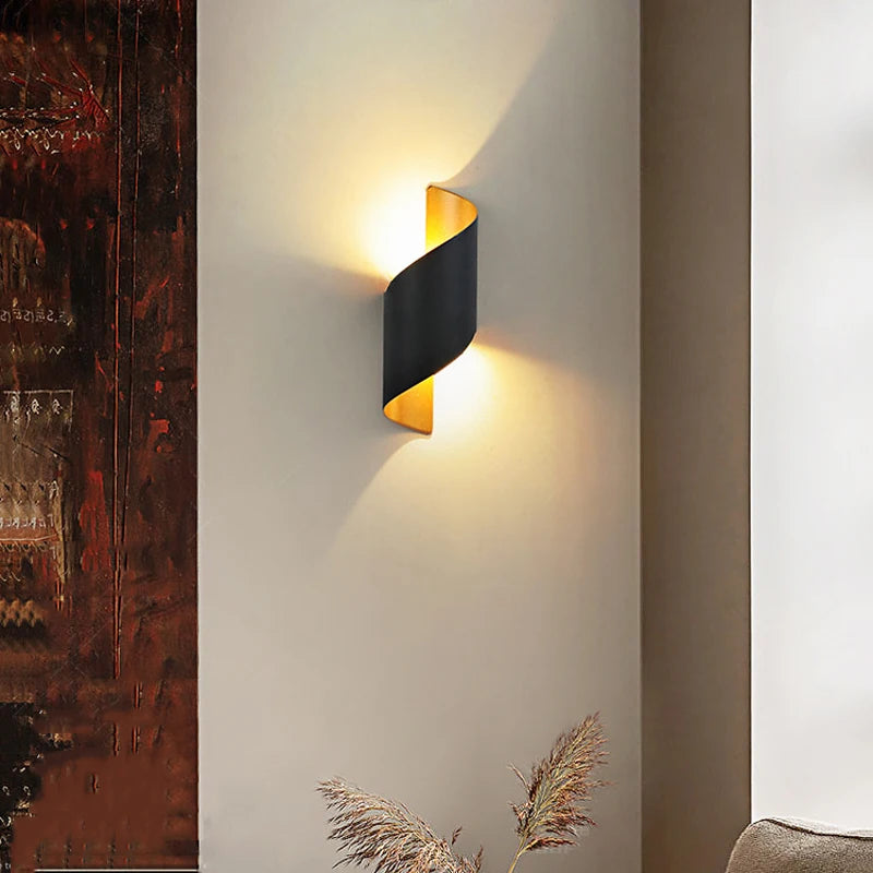 LED Wall Lamp Spiral Design10W Indoor Outdoor Wall Lights