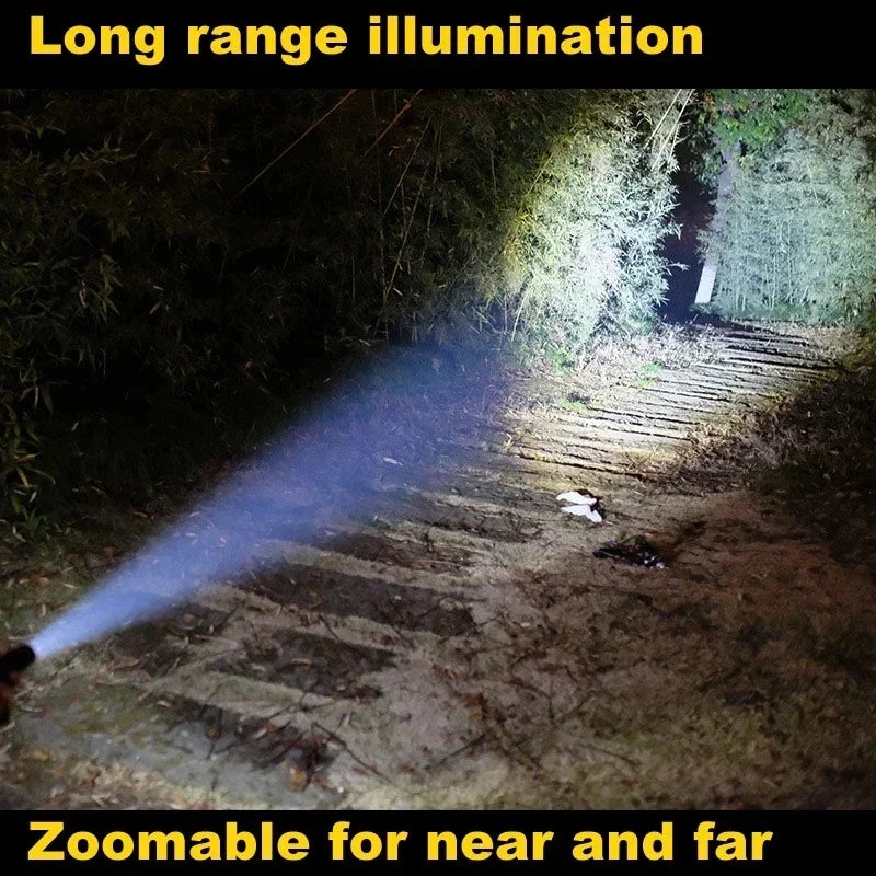 Baseball Bat LED Flashlight AluminumAlloy Focusable Zoomable Super Bright