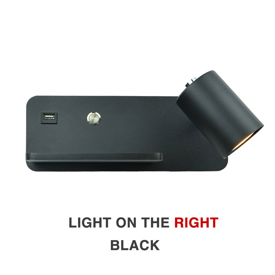 Interior Wall lamp Mobile Phone Wireless Charging and USB Charging Wall lights Bedroom lamps