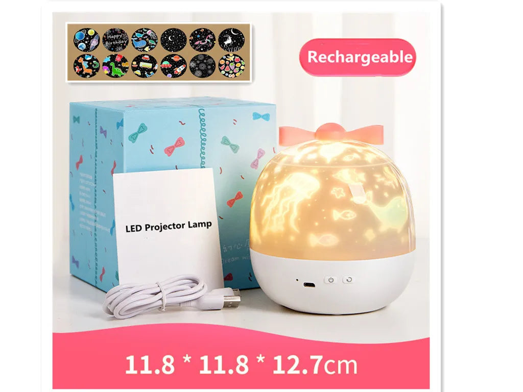 Starry Projector Night Light Rotating Sky Moon Lamp Galaxy Lamp