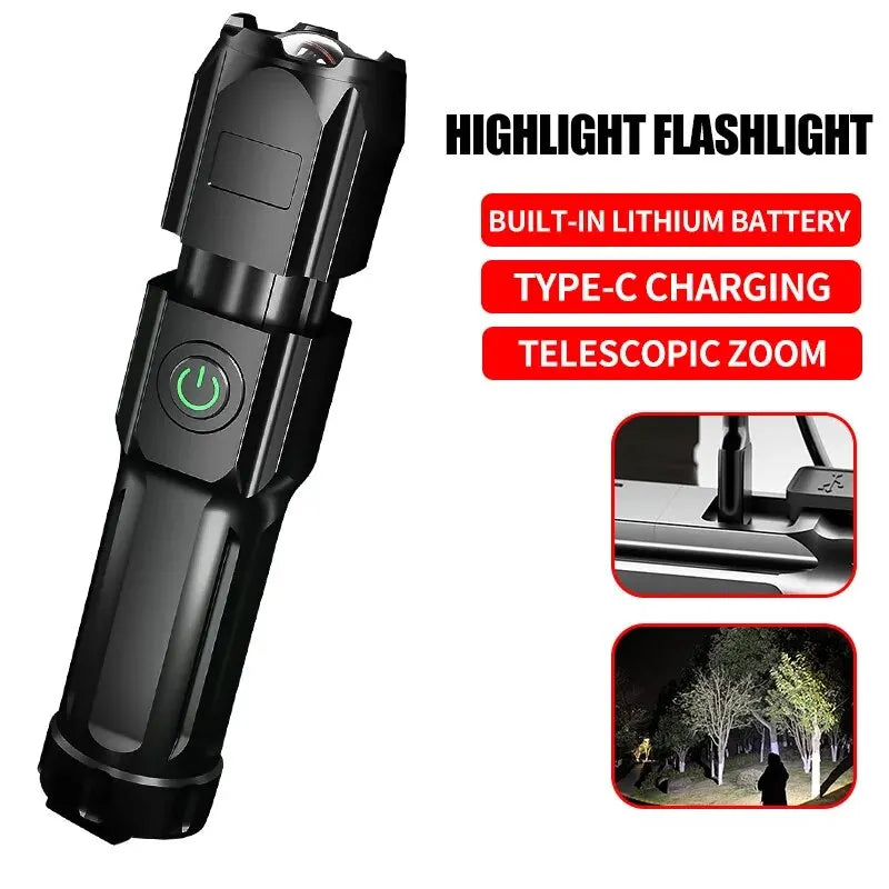 Powerful LED Flashlight 100000 Lumen Tactical Flashlights Rechargeable (waterproof)