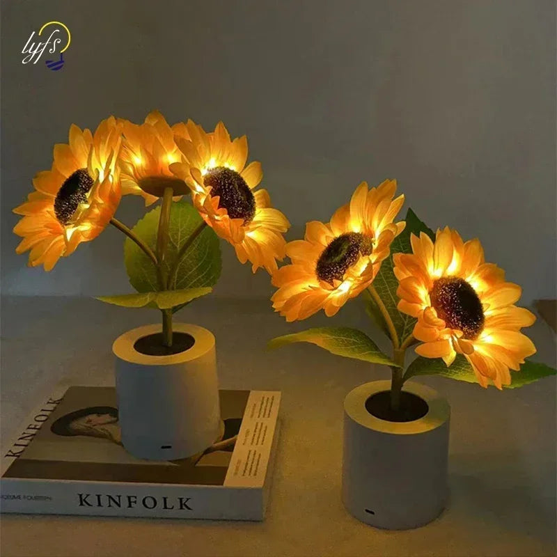 3 LED Night Light Rechargeable Sunflower Lights Interior Lighting Bedroom lamp