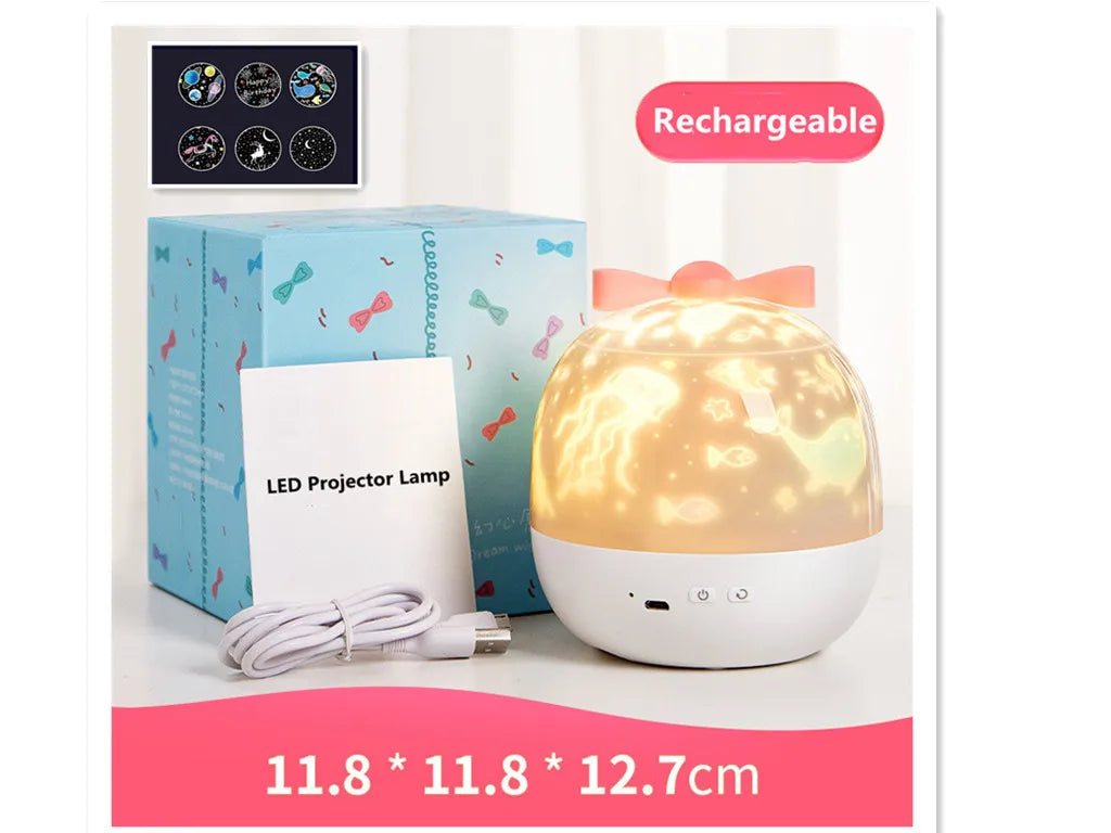 Starry Projector Night Light Rotating Sky Moon Lamp Galaxy Lamp