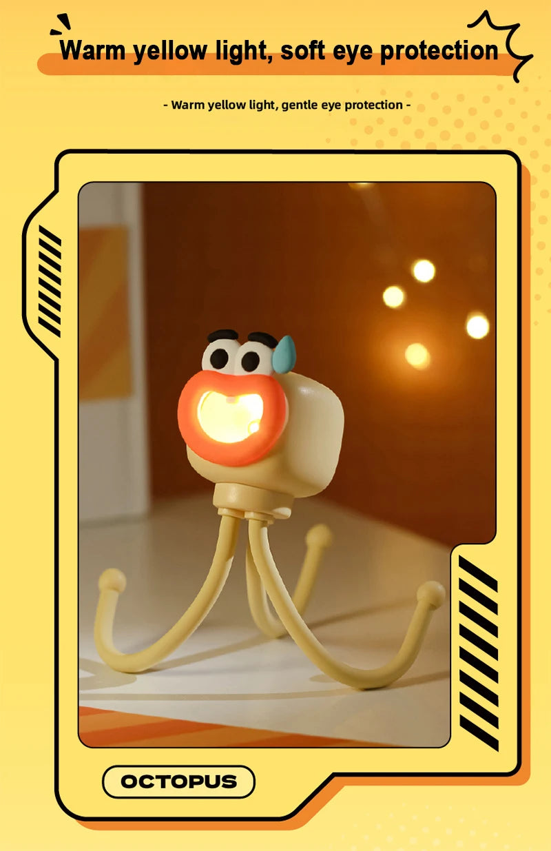 Octopus Night Light Mini Adjusting Table Lamp Portable Reading Light
