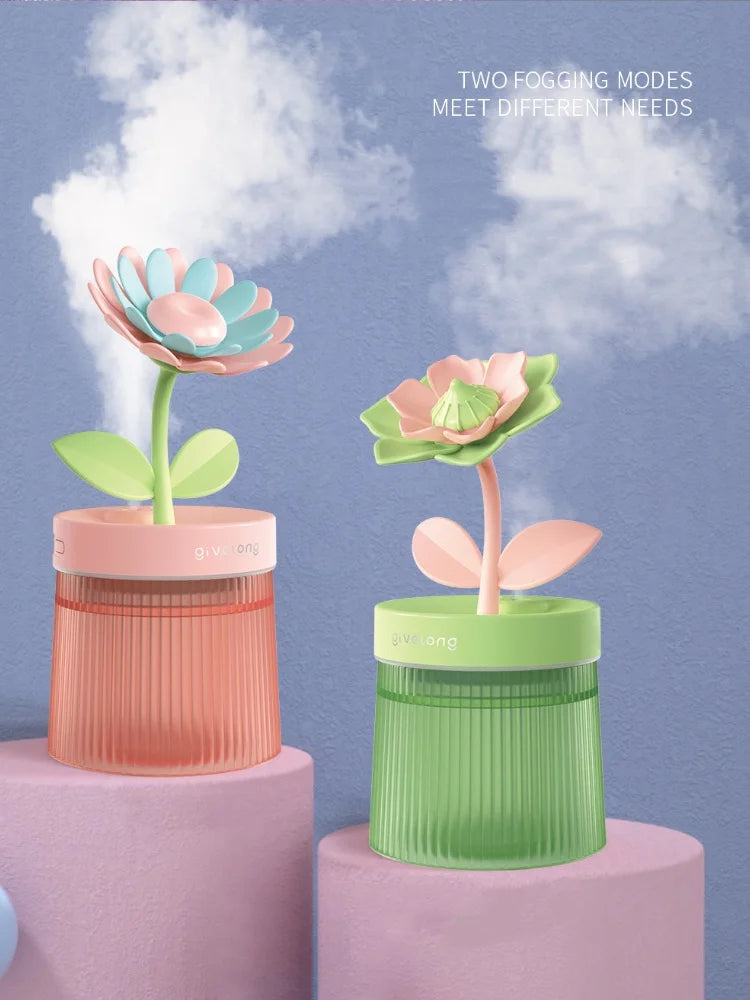 Humidifier Portable USB Ultrasonic Colorful Cup Aroma Cool Mist Maker Flower Air With Light