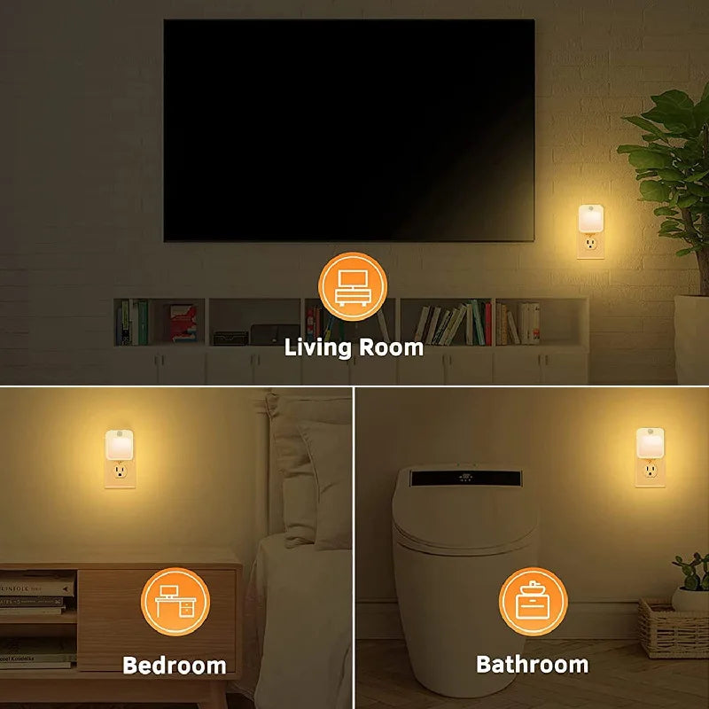 Wireless Night Light Motion Sensor With LED Light EU Plug Lamps