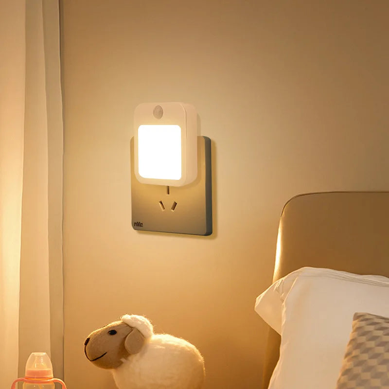 Wireless Night Light Motion Sensor With LED Light EU Plug Lamps