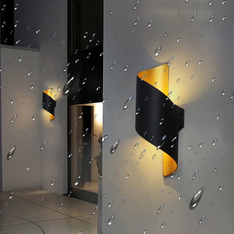 LED Wall Lamp Spiral Design10W Indoor Outdoor Wall Lights