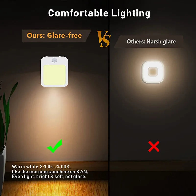 Wireless Night Light Motion Sensor With LED Light EU Plug Lamps