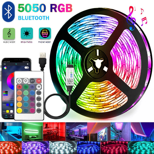 5050 USB LED Strip Lights APP Control Color Changing  Led Light Flexible Lamp Tape for Room Decoration