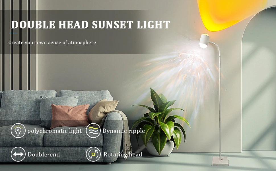 Sunset Light Projection Light Double-Sided LED Floor Light DIY Halo Sunset Light