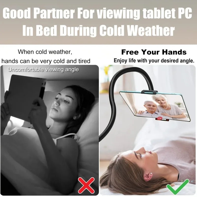 Tablet & Phone Stand Holder, Thicker Aluminum Magnesium Alloy Flexible ArmTablet Holder