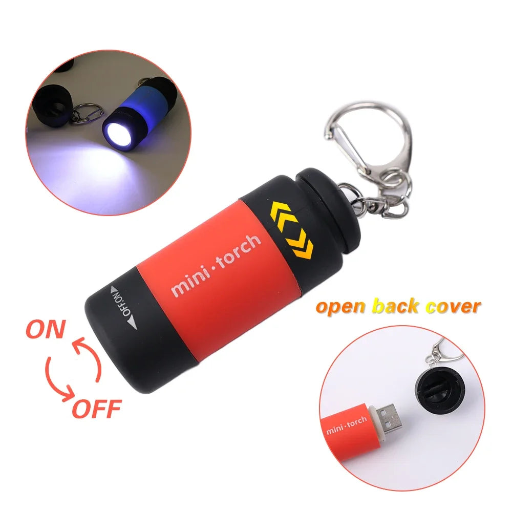 Led micro pocket flashlight portable USB rechargeable keychain flashlight waterproof