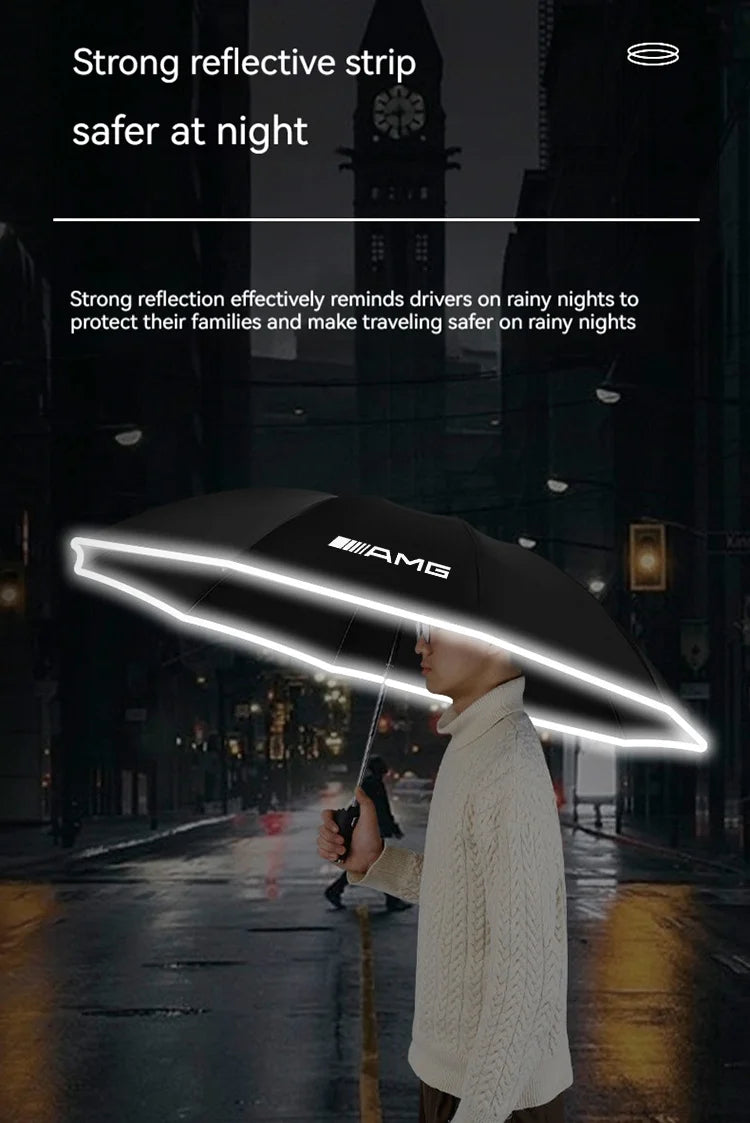 Led Light Automatic Folding Windproof Sunshade Umbrella
