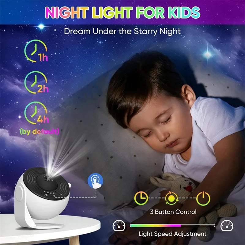 LED Night Light Galaxy Projector Starry Sky Projector 360°