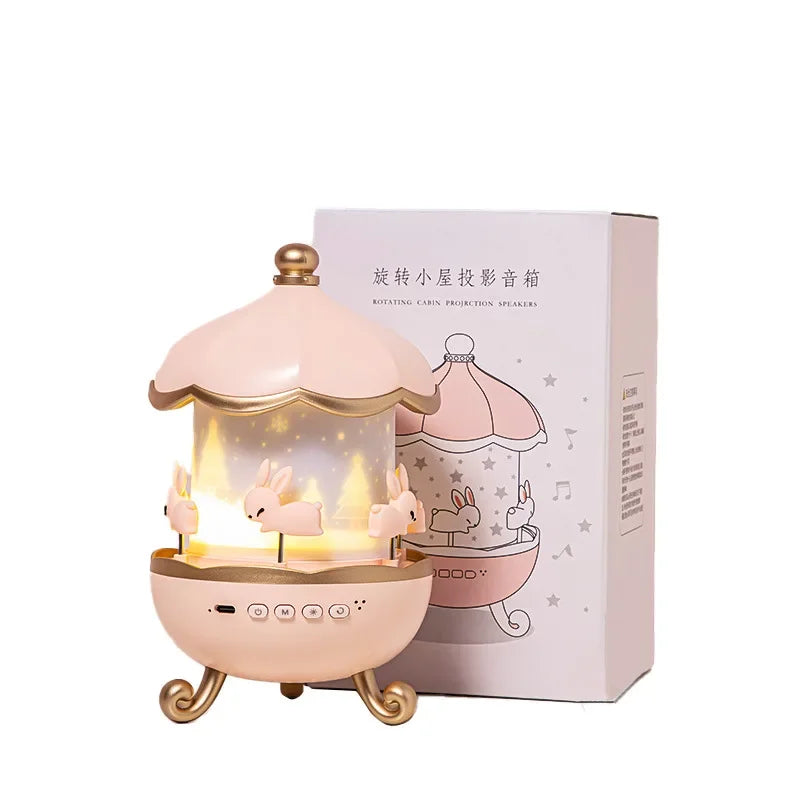 Sky Projection Small Night Light Carousel Horse Remote Control bluetooth