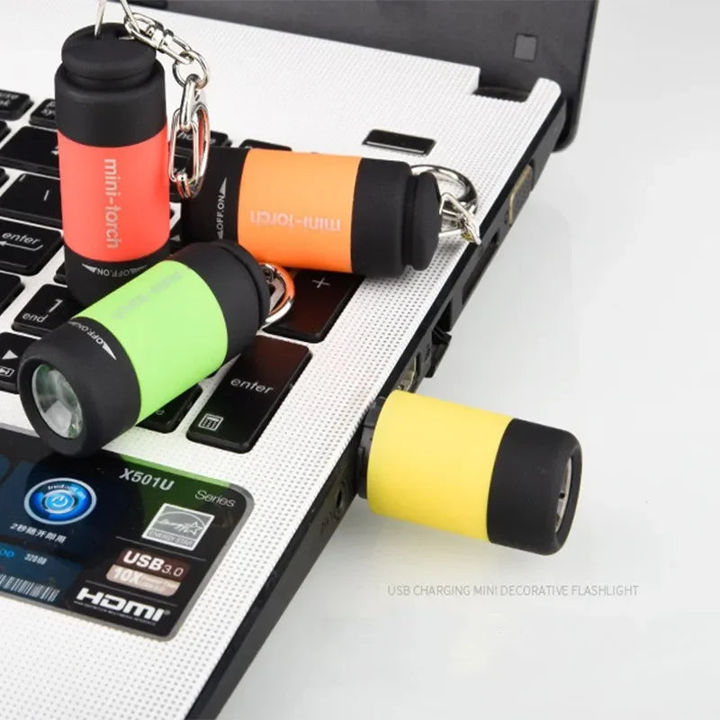 Led micro pocket flashlight portable USB rechargeable keychain flashlight waterproof