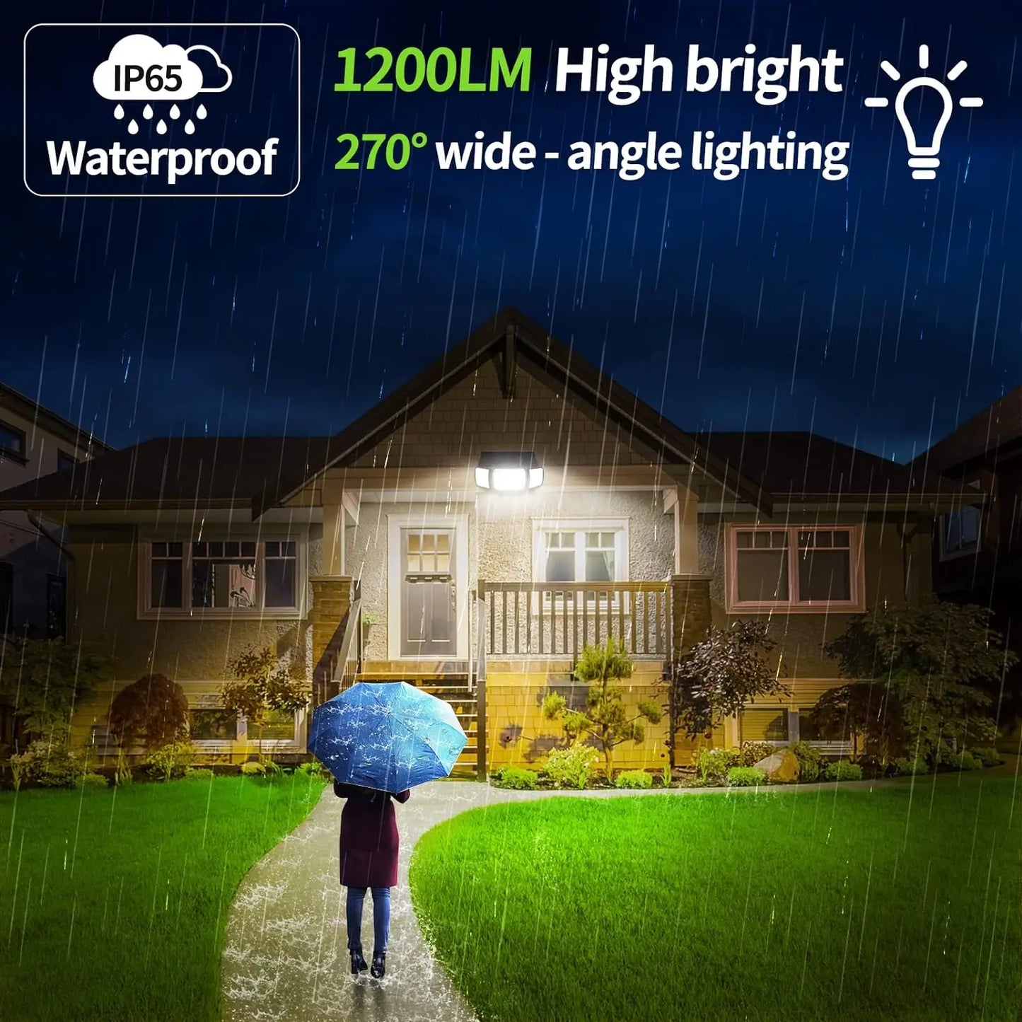Solar Lights Outdoor with 3 Modes Motion Sensor Super Bright Wall Lamp (Waterproof )