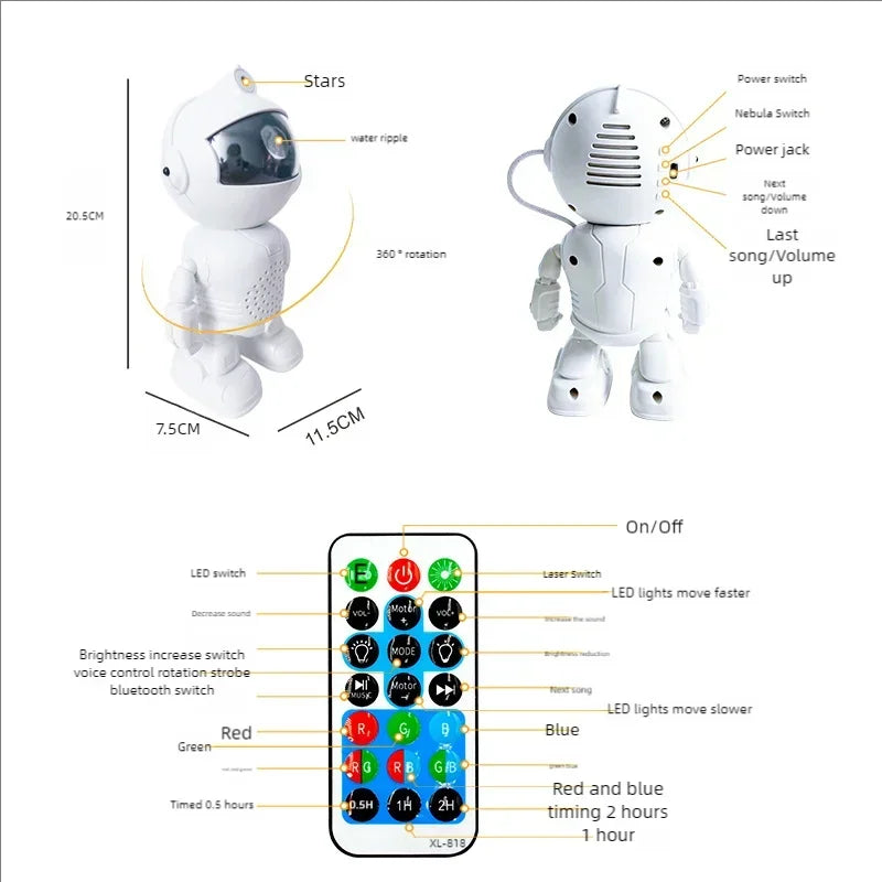 Galaxy Star Astronaut Projector Light Starry Sky Porjectors Lamp Decoration