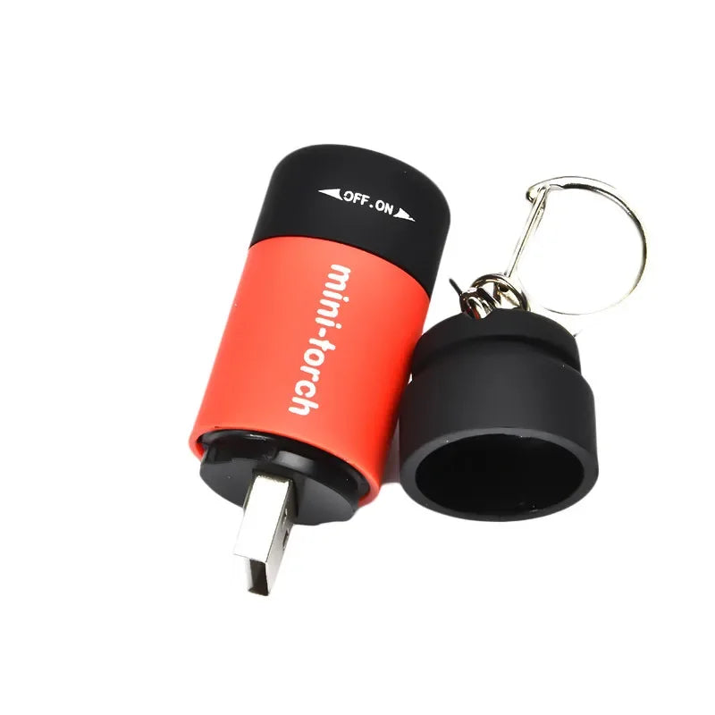 Led micro pocket flashlight portable USB rechargeable keychain flashlight waterproof