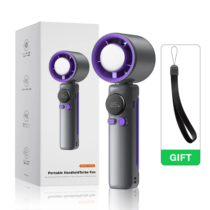 NEW Handheld Turbo Fan Portable USB rechargable