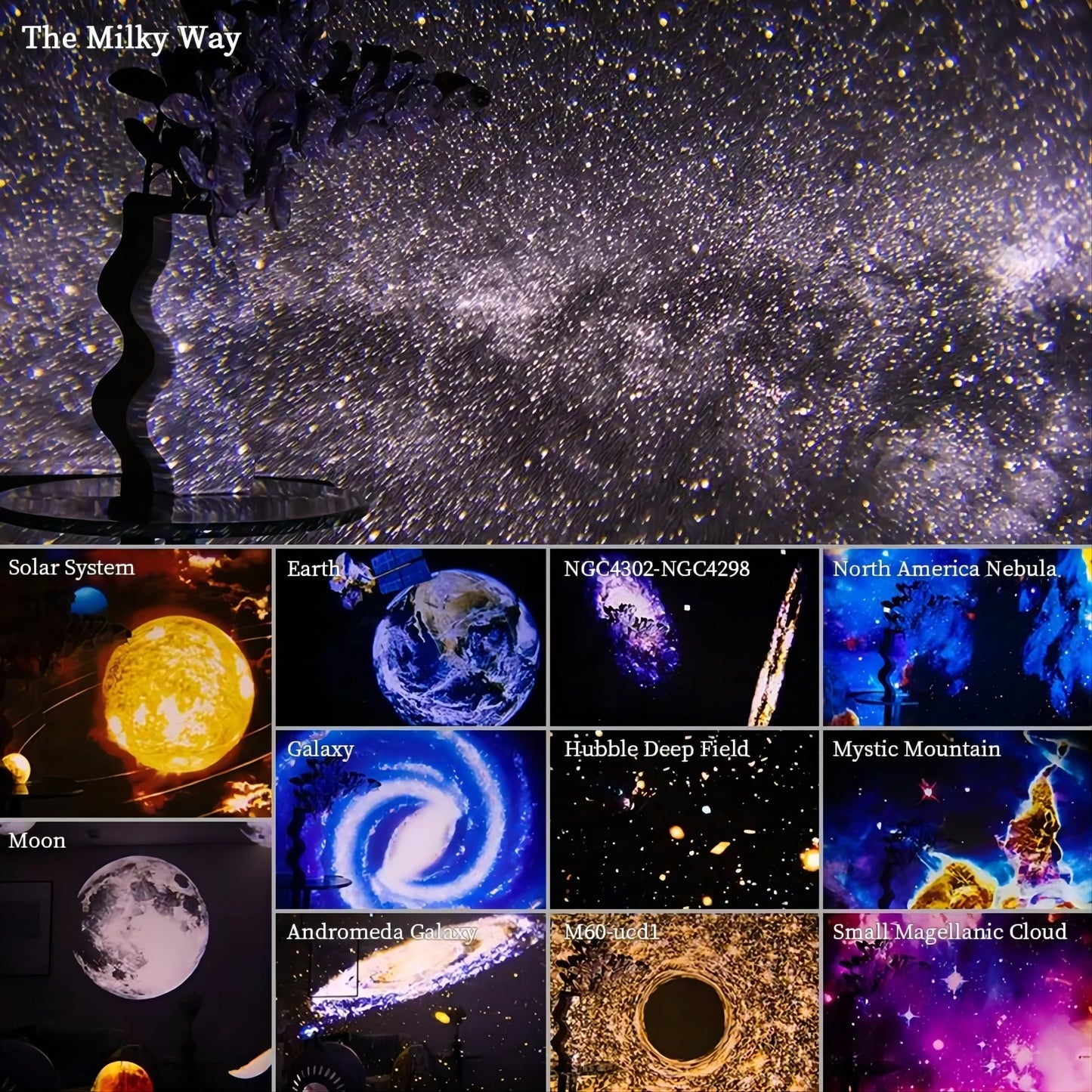 LED Night Light Galaxy Projector Starry Sky Projector 360°